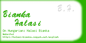 bianka halasi business card